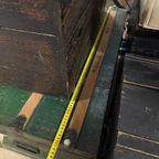 Hutkoffer, Kist, Groen Met Houten Latjes thumbnail 20