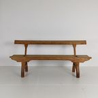 Victoriaanse Pitch Pine Korte Spoorweg Antieke Bank thumbnail 9