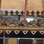 Antieke Hanglamp Koper Met Glas In Lood Opknapper thumbnail 5