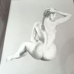 Drieluik Zilver Zwart Metaal Gravures Angerand 3 Dames thumbnail 3