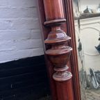 Prachtige Grote Antiek Mahonie Spiegel Met Massieve Pilaren En Geslepen Glas thumbnail 5