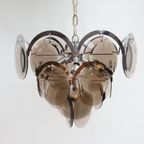 Vintage Hanglamp 6 Lichtpunten Rookglazen Schijven thumbnail 11