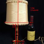 Decoratieve Tafellamp Met Driepootvoet Van Verguld Metaal En Beige Zijden Lampenkap thumbnail 8
