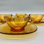 Set Nestle Kop En Schotel Amber Glas 8 Delig thumbnail 2