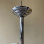 Lamp Schijflamp Jaren 60 Vintage Matglas Chroom Frans thumbnail 5