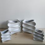 Set Bloempot Bijzonder "Wave"Design Wit thumbnail 2