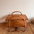 Franse Rotan Bamboe Theetafel Bijzettafel Vintage thumbnail 3