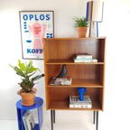Vintage Deens Boekenkastje Teak Fineer Zwarte Pootjes thumbnail 7