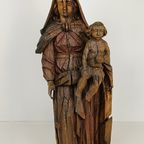 Houten Beeld Van De Maagd Maria Met Jezus thumbnail 15