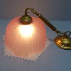 Prachtige Roze Hallamp, Hanglamp Met Bloemen Motief Uit Frankrijk thumbnail 7