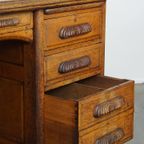 Klassiek En Functioneel Groot Antiek Bureau/ Partner Desk In Engelse Stijl thumbnail 23