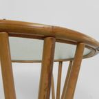 Rotan , Bamboe Salontafel Met Ronde Glasplaat thumbnail 12