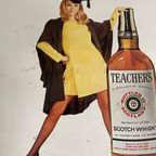 Schotse Whisky Teacher’S Dienblad, Merchandise Item Jaren 70. Metaal Vierkant Blad Met Afgestudee thumbnail 5