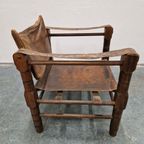 Vintage Safari Stoel Jaren 70 Fauteuil Leren Stoel thumbnail 9