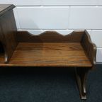 Telefoonbankje Antiek Hout Planten-haltafel Met Lade thumbnail 19