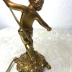 Art Nouveau Koperen Lamp Engel thumbnail 2