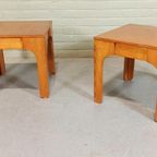Set Van 2 Vintage Design Houten Bijzettafels Nachtkastjes thumbnail 15