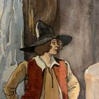 De Gelaarse Kat - Herman Moerkerk (1879-1949) - Watercolour thumbnail 15