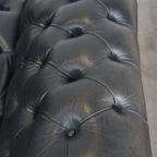 Groot, Sierlijk Zwart Chesterfield Daybed Gemaakt Van Rundleer thumbnail 4