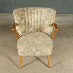 Vintage Cocktailfauteuil – Velours – Houten Armleuningen – Jaren 60 thumbnail 5