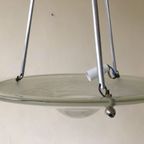 Lamp Art Deco Jaren 30 Modernistisch Matglazen Schaal Frans thumbnail 7