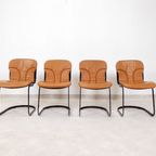 Willy Rizzo Stoelen - Cognac Leder - Cidue Italy thumbnail 5