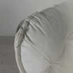 Leolux Fauteuil, Draaistoel Met Wit Lederen Bekleding, Jaren 60 thumbnail 8