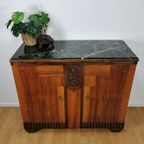 Vintage, Art Deco Dressoir, Wandkast, Wandmeubel Marmer Blad thumbnail 3