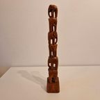 Vintage Beeld Teakhouten Olifant Toren Olifant Beeldje thumbnail 4