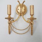 Set Of 3 Vintage Sciolari Wall Lights Gold Plated Brass Italian 1960s thumbnail 3