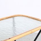Vintage Rohé Rotan En Glas Salontafel, 1960s thumbnail 9