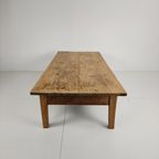 Antieke 19e Eeuwse Franse Boeren Salontafel Van Eikenhout thumbnail 11