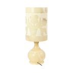 Vintage Tafellamp Albast Natuursteen Bloemen Spanje Jaren 60 thumbnail 2