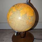 Vintage Wereldbol Lamp Uit Het Voormalige Oost Duitsland Uit 1982 thumbnail 4