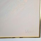 Vintage Abstract Schilderij Lee Reynolds '80 Lijst Messing thumbnail 10