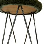 Vintage Kruk Met Hairpin Legs En Vachtje Klein Krukje 60's thumbnail 3