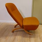 Vintage Theo Ruth Congo Fauteuil Stoel Oranje thumbnail 9