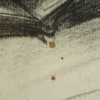 Grote Houtskool Tekening Advocaat Kunst Driesschaert Gedateerd 1974 thumbnail 9