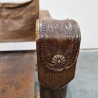 Vintage Safari Stoel Jaren 70 Fauteuil Leren Stoel thumbnail 11