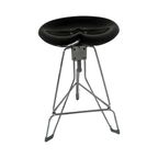 Yasu Sasamoto- Dulton - Industrial Vintage Bar Stool With Tractor Seating, Model Clipper Ii - Bla thumbnail 2