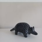 Armadillo. Barro Negro - Dona Rosa. Mexico Oaxaca Keramiek. Vintage '50-'70 thumbnail 3
