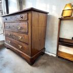 Vintage Houten Ladekast / Commode Met 'gouden' Handgrepen thumbnail 3