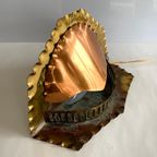 Unieke Vintage "Open Haard" Tafellamp Van Koper & Messing thumbnail 5
