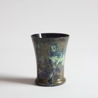 Vintage Iridised Blue Cobalt Glass Vase thumbnail 6