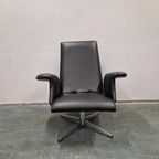 Goldsiegel Vintage Draaifauteuil Zwarte Draaistoel Jare 60 thumbnail 4