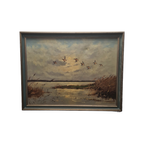 Landschap Schilderij Met Eenden D. Vd Velde thumbnail 3