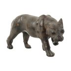 Mid Century Lederen Panter Beeld Papier Mache Verzamelitem thumbnail 6