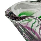 Max Verboeket - Kristalunie Maastricht - Vase With Purple And Green - Unused, Vintage - Dutch Gla thumbnail 7