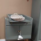 Vintage Commode Met Bladvergroter Groen thumbnail 2