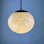Rare Marbled White Globe Glass Pendant Light By Peill And Putzler, 1970 thumbnail 7